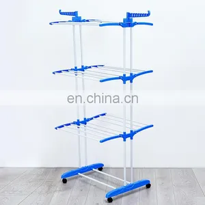 Foldable Houseware Stainless Steel Clothes Coats Towels Shirts Scarves Hats Dresses Ceiling Cloth Silicone Drying Rack thumbnail-3