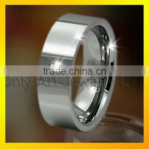 Imitation Diamond Zircon Tungsten Carbide Ring thumbnail-1
