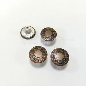 2023 Customized Wholesale Plating Brass Cowboy Button Jeans Buttons for Jeans Clothing thumbnail-3