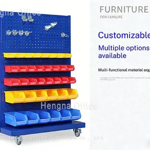 Versatile Mobile Or Fixed Metal Tool Pegboard Station | With Lockable Casters For Home Garage Use thumbnail-2