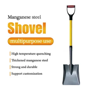 Heavy Duty Manganese Steel Round Point Shovel Garden Shovel for Digging Holes and Soil Cultivation thumbnail-1