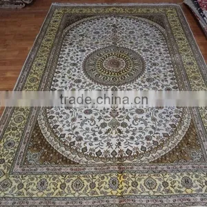 6X9ft Hand Knotted, Double Knots, Silk Persian Carpets and Cheap Cotton Rugs thumbnail-1
