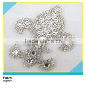 Hot Fix Crystal Rhinestone Applique Heart Shape Shiny Rhinestone Patch 11x21.5cm thumbnail-5