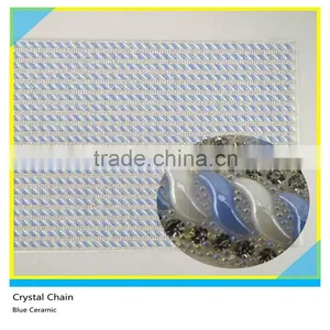 24*40 cm Blue Spot Iron On Silver Rhinestone Glue Roll Mesh 2mm/ 3mm thumbnail-2