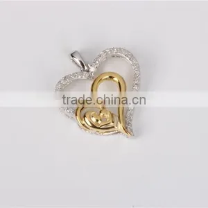 2016 Valentine's Day Gift for Girl Friend Heart Shape 10k Gold Fashion Pendant thumbnail-2