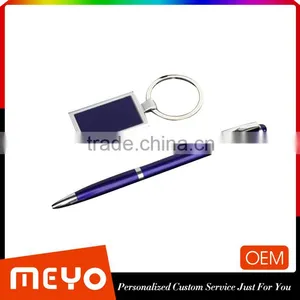 Elegant Click Pen Ball Point Pen and Plate Key Clip Chain Gift Box thumbnail-1