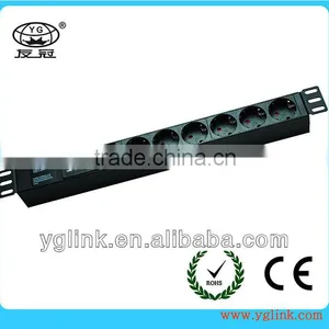 German Type 6 Ways Rack Mount Power Distribution Unit PDU With Surge Protection thumbnail-1