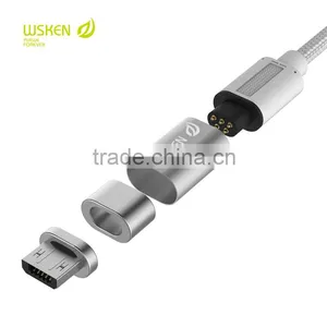 WSKEN X-Cable Metal Mini 2 2in1 Magnetic Cable For Iphone 5s/6s/6plus/Samsung S7edge/s7 1m 2.4A LED Indicator Light Nylon Cable thumbnail-3