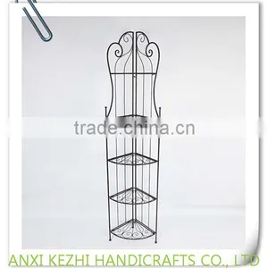 KZ140121 4 Tier Wrought Iron Tall Standing Corner Kitchen Rack thumbnail-1