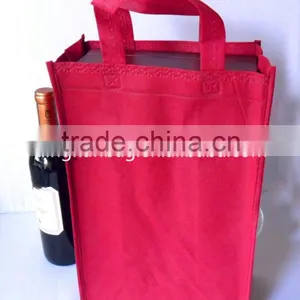 2015 Factory pp Non Woven Promotion Cheap Wine Bag With Logo in Custom thumbnail-3