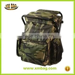 Hot Selling Camouflage Fishing Backpack With Folding Chair, Camo Pattern Fishing Tackle Bag thumbnail-1