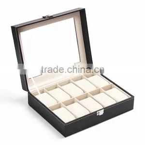 Custom Made Luxury 10 Slot Black Watch Storage Display Boxes thumbnail-2