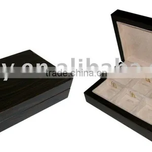 Elegant Ebony Wood Cufflink Gift Box thumbnail-1