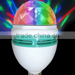 3W E27 RGB Color Changing Rotating LED Crystal Magic Ball Light thumbnail-6
