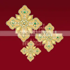 Embroidered Cross Set With Green Stone thumbnail-1