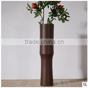 Chocolate Color Desk Tall Cylinder Vases From Jingdezhen Factory thumbnail-2