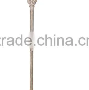 Traditional Textured Polyresin Floor Lamp,beige Bell Lampshade thumbnail-1