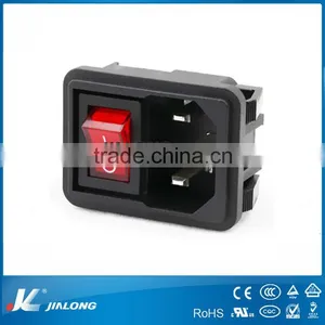 3 Pins Electronic Plug AC Power Socket With Rocker Switch10A 250V AC-012 thumbnail-1