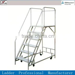 Supermarket Steel Climbing Ladder With Wheels thumbnail-1
