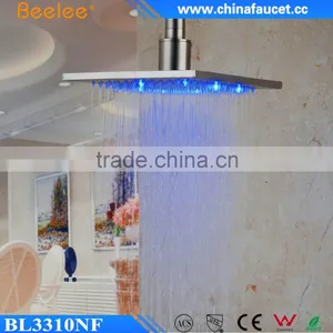 10 Inch Bathroom Skin Care Wall Mounted Water Rainfall LED Overhead Shower thumbnail-2