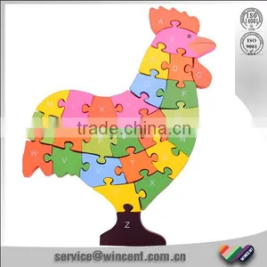 Animal Wooden Puzzle Number Letter Intelligent Toy for Children thumbnail-1