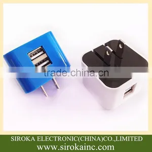 OEM/ODM Service 5V 3.1A US Folding Plug Dual Usb Wall Charger Flat Home Wall Charger for Samsung HTC thumbnail-1