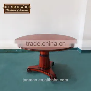 Oak Solid Wooden Furniture Big Round Dining Table China Classical Design For Restaurant 31''H thumbnail-2