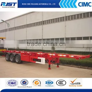 China Truck Trailer Supplier 3 Axle 40ft Skeleton Container Semi Trailer for Sale thumbnail-2