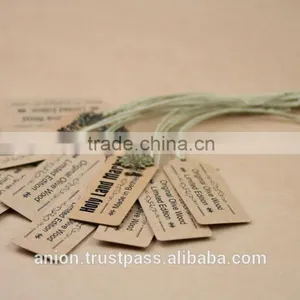 Paper Craft Label With Cotton Cord and Bronze Mini Olive Wood Tree thumbnail-2