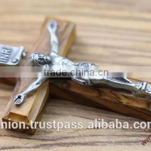 Olive Wood Crucifix Small Wall Cross thumbnail-1