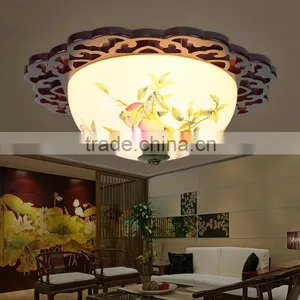 Vintage LED Ceramic Wood Interior Decoration Led Pendant Hanging Chandelier Celling Light Home Light Company Lights thumbnail-1