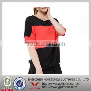 Ladies Loose Contrast Short Sleeve Casual t Shirt thumbnail-1