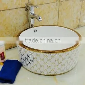 Hot Sale in Ceramic Golden Color Wash Basin thumbnail-4