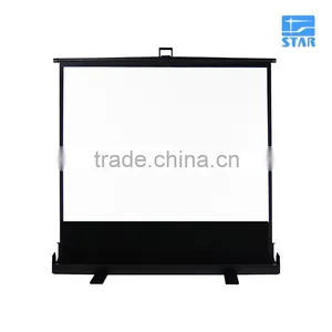60" Pull up Portable Floor up Screen With Hydraulic Damping Equipment thumbnail-6