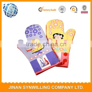 Logo Printed 100% Cotton Oven Mitt Print Souvenir Heated Gloves thumbnail-6