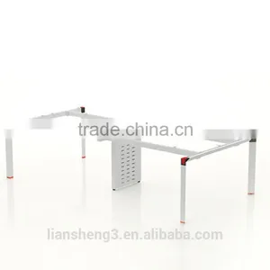 Classical Duarable Wood Veneer Office Conference Table With Metal Base thumbnail-5