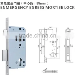 Metal Double Handle Door Lock Mortise or Glass Cabinet Lock thumbnail-1