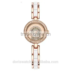 High Quality Alloy and Acrylic Band Shiny Diamond Fashion Bracelet Ladies Watch thumbnail-1