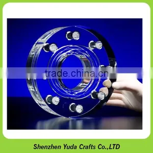 CNC Tooling Round Block Plexiglass Milled Parts 5 Axis Machined Acrylic Manifold With Holes thumbnail-1