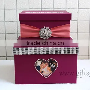 Elegant Purple Wedding Card Box With Photo Frame thumbnail-2