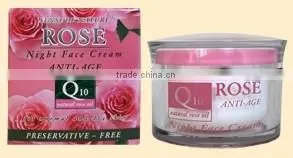 Face Cream Night With Q10 and Rose Oil - 50ml. Alcohol and Paraben Free. Made in EU. Private Label Available. thumbnail-1