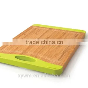 Rectangle Bamboo Cutting Chopping Board With Silicone Handle thumbnail-2
