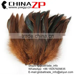 Gold Supplier CHINAZP Bulk Sale Top Quality Colored Brown Chicken Half Bronze Rooster Schlappen Feathers thumbnail-1