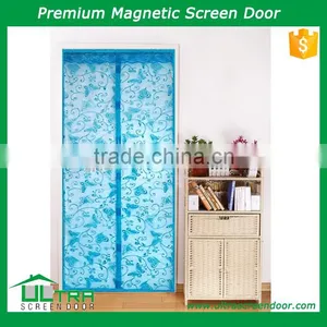 Magnetic Mesh Screen Door Screen Curtain of Flocking Craft: Butterflies In Vine thumbnail-1
