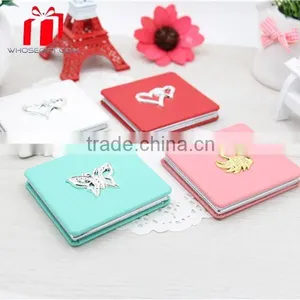 Made In China Pu Leather Popular Round Folding Compact Mirror thumbnail-1