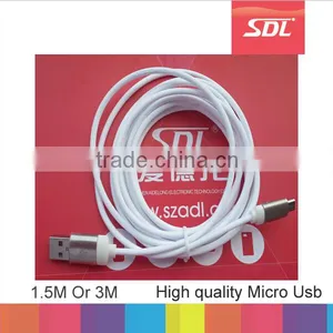 High Quality 1.5m V8 USB Charger Cable for Samsung , Metal Jelly Micro Usb 3M Data Sync Usb Cable thumbnail-1