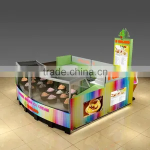 High Quality Customized Frozen Yogurt Kiosk Shop Design /3d Ice Cream Kiosk Design in Mall for Sale thumbnail-2