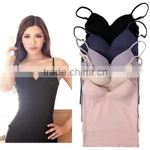 Seamless Bra Padded Camisole Vest thumbnail-1