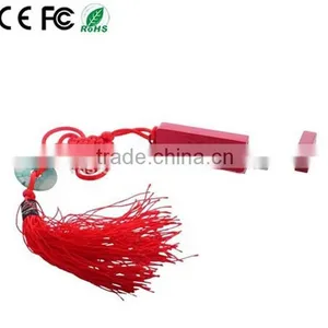 Promotional Chinese Red Usb Flash Disk With Chinese Knot thumbnail-2