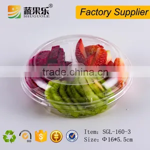 Disposable Round PET Plastic Take Away Salad Bowl With Lid thumbnail-3